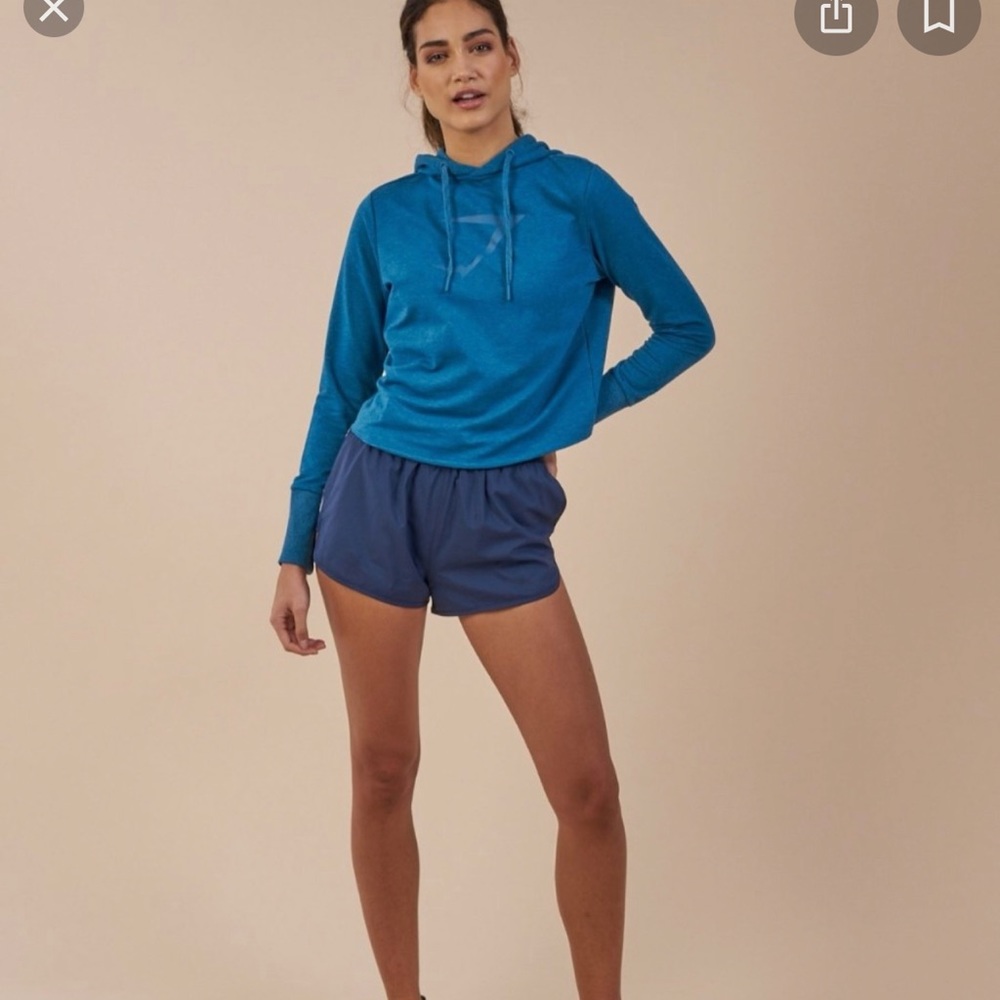 Gymshark Cross Back Hoodie - Petrol Blue Marl - Medium